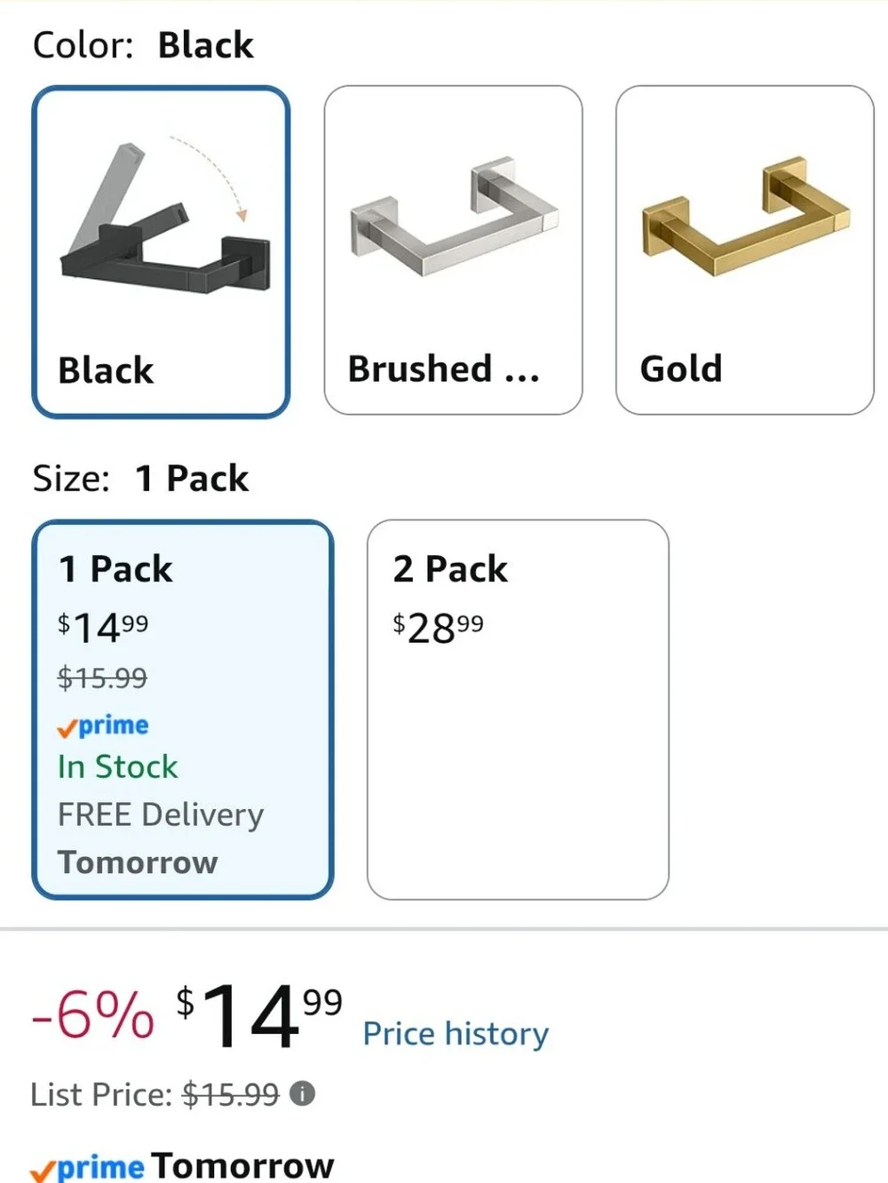 Matte Black Pivoting Toilet Paper Holder - Modern Double Post